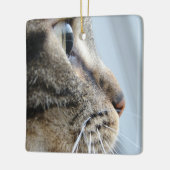 猫クール顔プロフィール写真 セラミックオーナメント (左)
