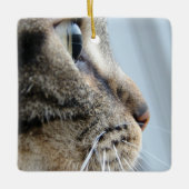 猫クール顔プロフィール写真 セラミックオーナメント (正面)