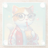 猫クール飲みボバ ガラスコースター (裏面)