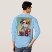 猫クール飲みボバ Tシャツ (裏面フル)