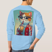 猫クール飲みボバ Tシャツ (裏面)