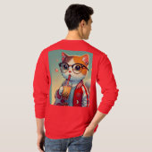 猫クール飲みボバ Tシャツ (裏面フル)