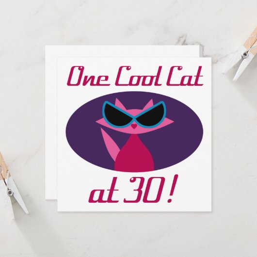 猫クール30歳の誕生日 カード (正面/裏面インサイチュ)