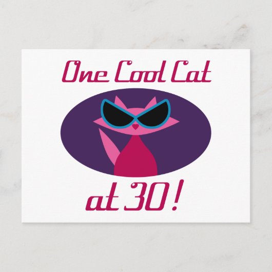 猫クール30歳の誕生日 ポストカード (正面)