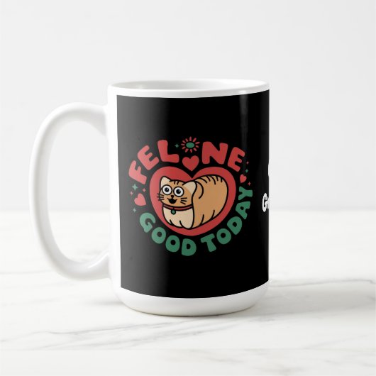 猫グッドトゥデイお洒落猫デザイン コーヒーマグカップ (左)