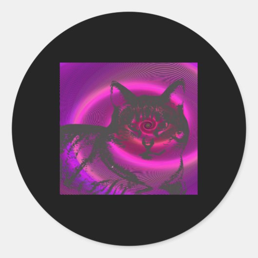 猫グラフィック ラウンドシール (正面)