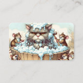 猫グルーミングとネズミ 名刺 (正面)