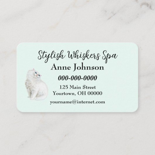 猫グルーミングとネズミ 名刺 (裏面)