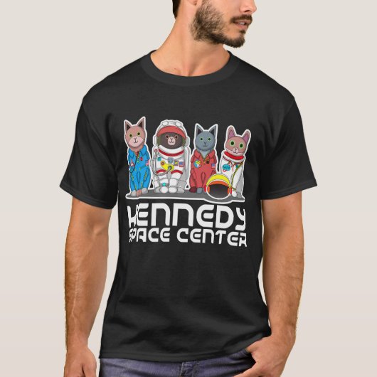 猫ケネディ宇宙センターシャツ Tシャツ (正面)