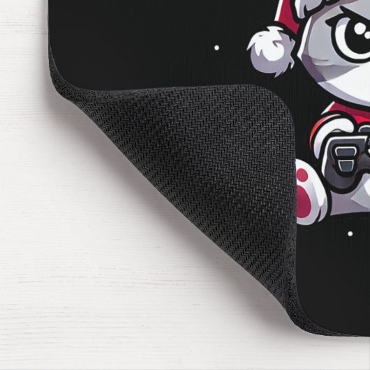 猫ゲーマーおもしろいピュー動画ゲームクリスマス少年たち マウスパッド (コーナー)