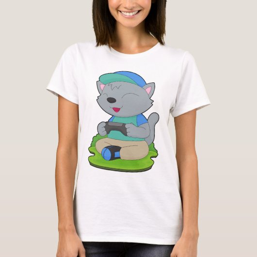 猫ゲーマーコントローラー Tシャツ (正面)