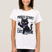 猫ゲーマー | かわいい子猫ゲームデザイン Tシャツ (正面)