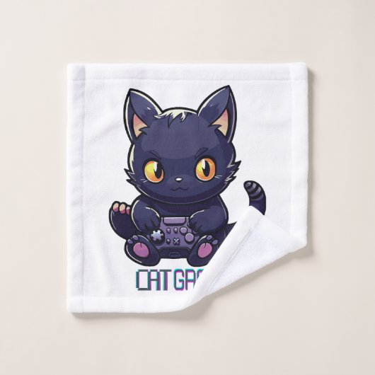 猫ゲーマー ウォッシュタオル (ウォッシュタオル)