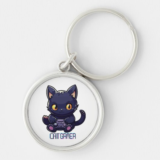 猫ゲーマー キーホルダー (正面)