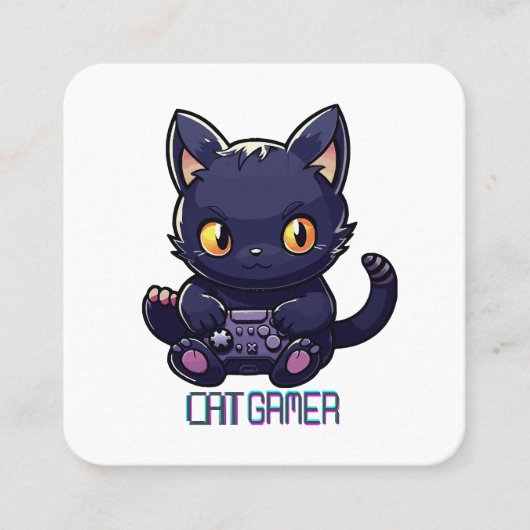 猫ゲーマー スクエア名刺 (正面)