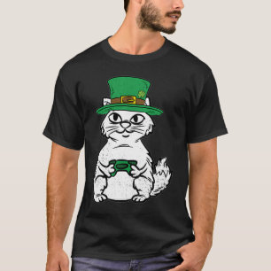 猫ゲーマー セントパトリックスデー ゲームコントローラー G Tシャツ