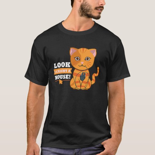 猫ゲーマー プレイヤー マウス Tシャツ (正面)