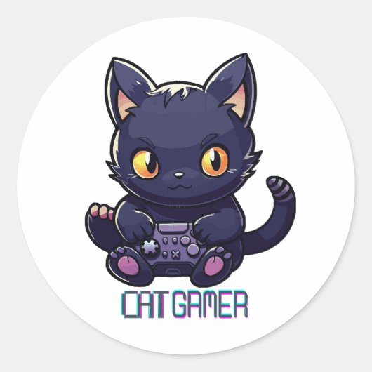猫ゲーマー ラウンドシール (正面)
