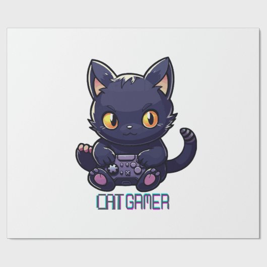 猫ゲーマー ラッピングペーパー (フラット)