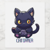 猫ゲーマー ワインラベル (シングルラベル)