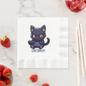猫ゲーマー 縁ありランチョンナプキン (インサイチュ)