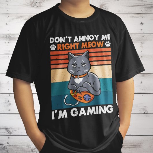 猫ゲーム及び猫好きゲーマー用ゲーム Tシャツ