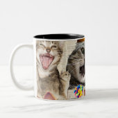 猫コラージュ コーヒーマグ ツートーンマグカップ (左)