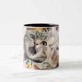 猫コラージュ コーヒーマグ ツートーンマグカップ (中央)