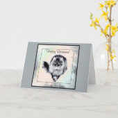 猫コンテンポラリーの引退証 カード (黄色い花)