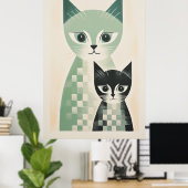 猫コンテンポラリーポスター ポスター (ホームオフィス)