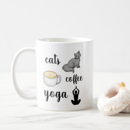 猫コーおもしろいヒーヨガ好き コーヒーマグカップ