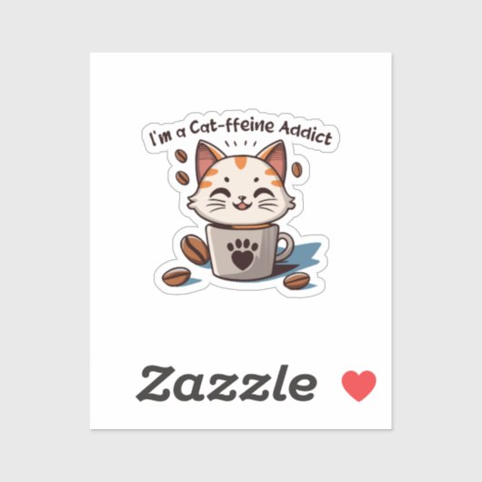 猫コーヒー中毒者です シール (シート)