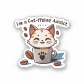 猫コーヒー中毒者です シール (正面)