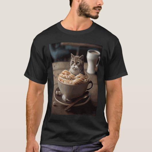 猫コーヒー麺 Tシャツ (正面)