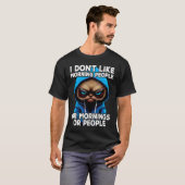猫コーヒー 私は朝の人が嫌い Tシャツ (正面フル)