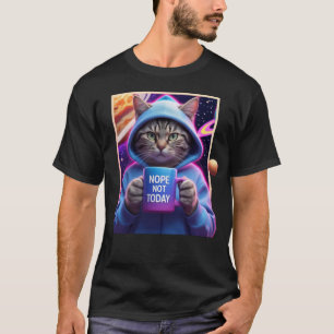 猫コーヒーTシャツ: 諦めモード - 今日はやらない宣言 猫の態度 Tシャツ