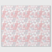 猫ゴシックスカル日本のスタイルかわいいハートクラウド ラッピングペーパー (フラット)