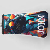 猫ゴルクールフおもしろいヘッドカバパーソナライズされたー ゴルフヘッドカバー (正面)