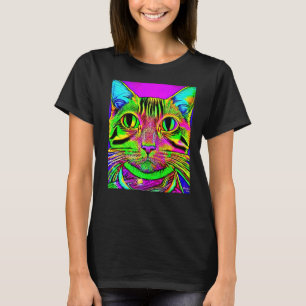 猫サイケデリックスタイル1の子猫子猫 Tシャツ