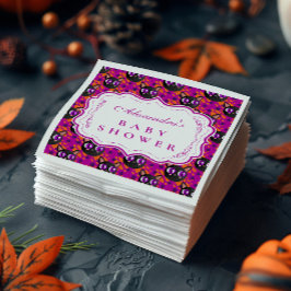 猫サイケデリックハロウィーンの赤ちゃんシャワー スタンダードカクテルナプキン