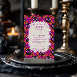 猫サイケデリックハロウィーンの赤ちゃんシャワー 招待状