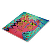 猫サイケデリック抽象芸術絵画ズ タイル (側面)