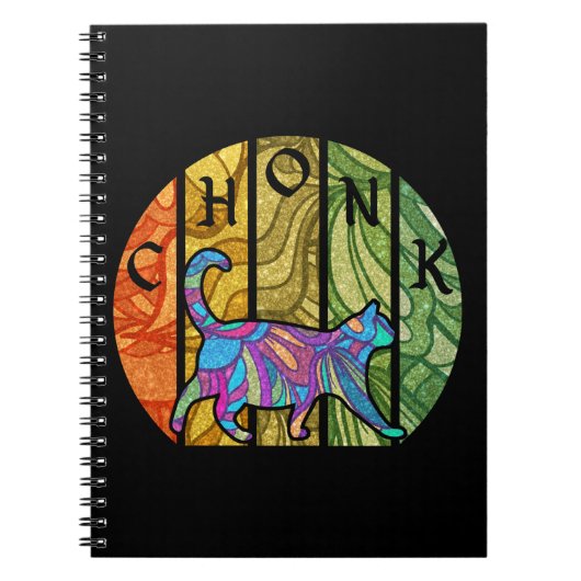 猫サイケデリック – 猫トリップ（幻覚体験）のようなアート ノートブック (正面)