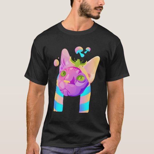 猫サイケデリック Tシャツ (正面)