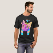 猫サイケデリック Tシャツ (正面フル)