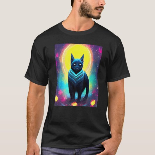 猫サイバーパンク おかしい メンズ レディース 少年少女 Tシャツ (正面)