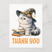 猫サンキューウィッチハロウィーン本の恋人 ポストカード (正面)