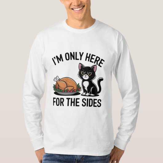 猫サンクスギビング サイドディッシュTシャツ Tシャツ (正面)