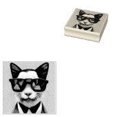 猫サングラスゴムクールスタンプ ラバースタンプ (押印)
