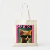 猫サングラスジンジャーママピンクトート財布 トートバッグ (正面)